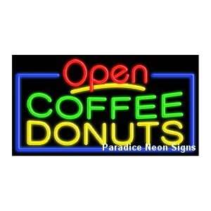  Open Coffee Donuts Neon Sign
