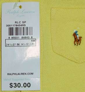 RALPH LAUREN INFANT BOYS YELLOW 1 PC OUTFIT SIZE 3M NWT  