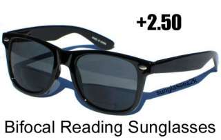50 BIFOCAL WAYFARER 250 READING GLASSES Sunglasses Readers BLACK 