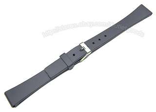 12mm 14mm Ladies Smooth Rubber Watch Band Strap  