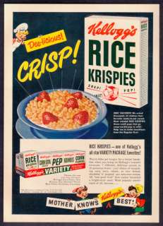 1949 Kelloggs Rice Krispies Mother Knows Best Ad  