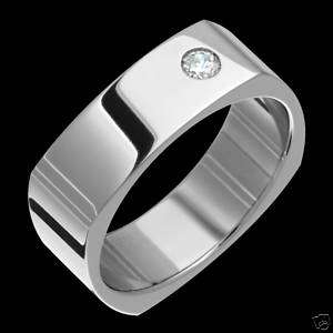 Titanium Rings Diamond Rings Square Engagement Bands  