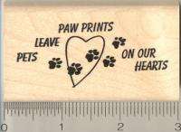 Pets Leave Paw Prints dog cat rubber stamp G11006 WM  