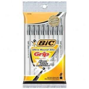  Pen,Comfort Grip,Nonrefillable,Med Point,8/PK,BK   PEN,RND STIC,GRIP 