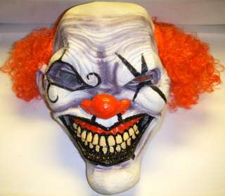 Scary Clown Monster Mask Red Wig Halloween NeW  
