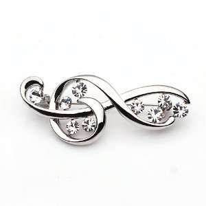  Silver Musical Note Pattern Brooch Breast Pin [2 Colors 