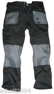   Cargo Combat Work Wear Trousers Pants Knee Pad Pockets Black  