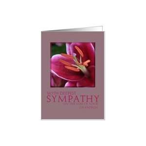  grandson Pink Lily Sympathy card Card Health & Personal 