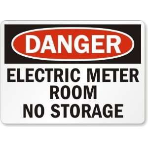   Electric Meter Room No Storage Plastic Sign, 10 x 7
