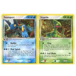   Pokemon EX Hologram Cards   Swampert & Sceptile 2 Card Set Toys