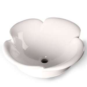  Ticor Daisy Vessel Porcelain Single Bowl Bathroom Sink and 