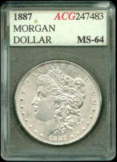 1887 P MORGAN SILVER DOLLAR~HIGH GRADE~BU~  