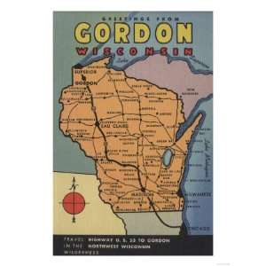   , Wisconsin   Large Letter Scenes Giclee Poster Print