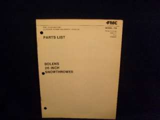 BOLENS MODEL 726 SNOWTHROWER PARTS LIST  