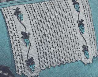 Vintage Crochet Pattern Pansy Grape Applique Chair Set  