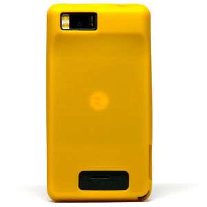 Yellow Soft Silicone Gel Cover Case   Motorola Droid X2  