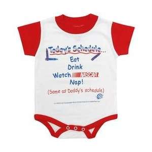  Baby Tracks NASCAR Todays Schedule One Piece Bodysuit   Nascar 