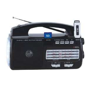 Portable Mini AM FM  4 Band Weather Radio w/USB & SD 