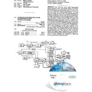 NEW Patent CD for AUTOMATIC RADIO FREQUENCY PULSE MEASUREMENT SYSTEM