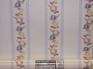 Classic Country Fruit and Blue Checks Wallpaper by Eisenhart