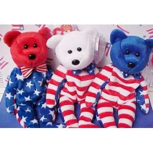    Ty Beanie Buddy Liberty Set of [3] Bears Retired Toys & Games