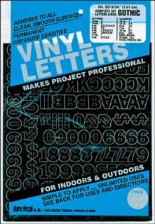 Permanent Adhesive Vinyl Letters & Numbers 3/4 GOTHIC BLACK ~ SHIPS 