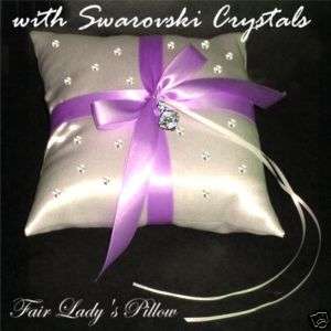 Wedding ring bearer pillow white Swarovski Crystals fix  