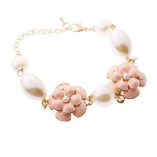 Fashion Sweet Pink Flower pearl three colour lady Bracelet Free 