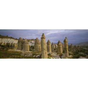 Rock Formations on a Volcanic Landscape, Cappadocia, Turkey Premium 