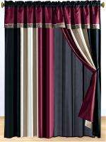   Taffeta Faux Silk Multi Color Comforter Set Queen King Cal K Curtain