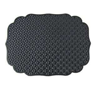   Black Soft Rubber Textured Surface Wavy Trim Nonslip Mat Automotive