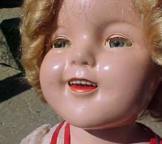 NEAR MINT 1930s 23 Shirley Temple Doll/Original Tin Pin/L@@K  