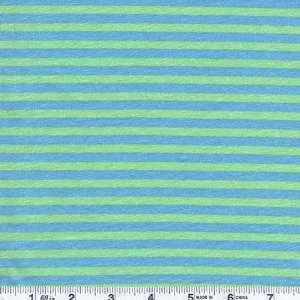   Jersey Knit Stripe Lime/Teal Fabric By The Yard Arts, Crafts & Sewing