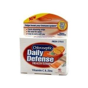 Chloraseptic Defense Daily Health Strips with Vitamin C & Zinc  Citrus 