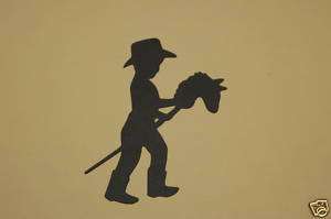 Cricut Boy on Toy Stick Horse Silhouette Die Cut/Cuts  