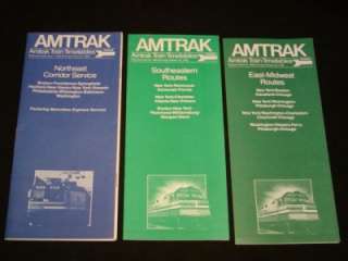 AMTRAK RAILROAD TRAIN SCHEDULES Time Tables, circa 1980s Vintage 