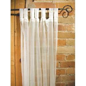 White Sheer 100% Cotton Gauze Tab Curtain, 44 inches X 104 inches 