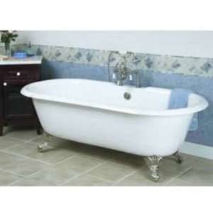 Barclay CTDSHUF Unfinished 71 Cast Iron Double Slipper Tub with Deck