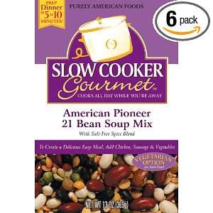 Slow Cooker Gourmet American Pioneer 21 Bean Soup Mix, 13 Ounce Boxes 
