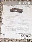 Orig. Sony TA AX295 Integrated Amplifier Service Manual  