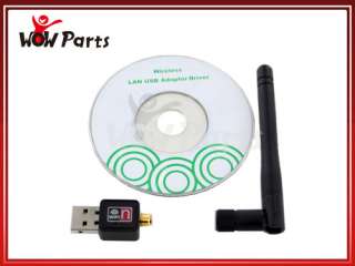   Mini USB Wireless WiFi Network Card 802.11n/g/b w/Antenna LAN Adapter