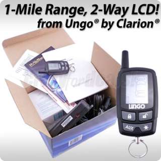   Clarion 1 Mile Range 2 Way LCD Car Alarm & Remote Start Starter System