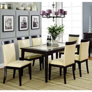 Evious 7 Piece Faux Marble Top Dining Table Set