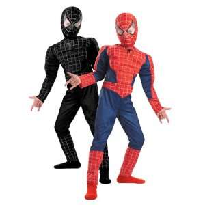  Kids Reversible Black/Red Spiderman Costume Toys & Games
