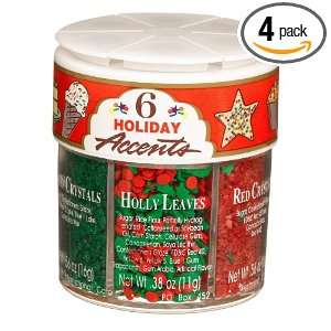 Dean Jacobs 6 Holiday Accents, Regular, 2.91 Ounce Jars (Pack of 4 