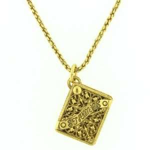  Gold Stampholder Locket Necklace Jewelry