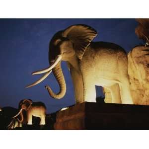  Statues of African Elephants Line the Bridge of Time in 