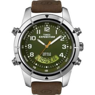 Timex T49829 Indiglo Mens Expedition Watch With Brown Band