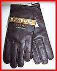 ISOTONER LEATHER CASHMERE LINED GLOVES MEDIUM WATER RESISTANT MENS NEW 