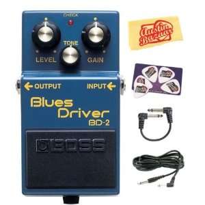  Boss BD 2 Blues Driver Guitar Effects Pedal Bundle with 10 